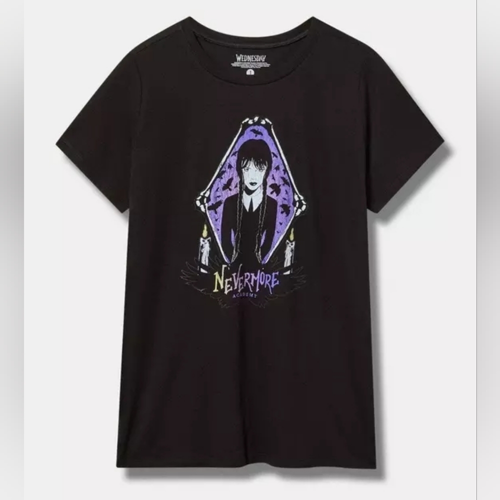 Torrid Black and Purple Graphic Tee Size 6